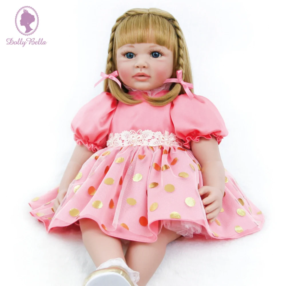 

60cm Bebe Reborn Realistic Silicone Baby Doll Toy Handmade Princess Toddler Girl Real Alive Cloth Body Bonecas Toy