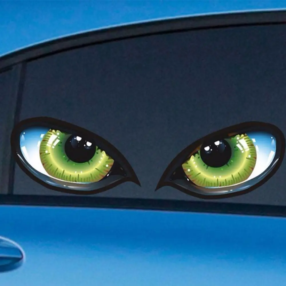 

Cute 1 Pair 3D Stereo Rear View Mirror Cat Eyes Car Styling Car Sticker Decals Reflective Sticker Eye Stickers