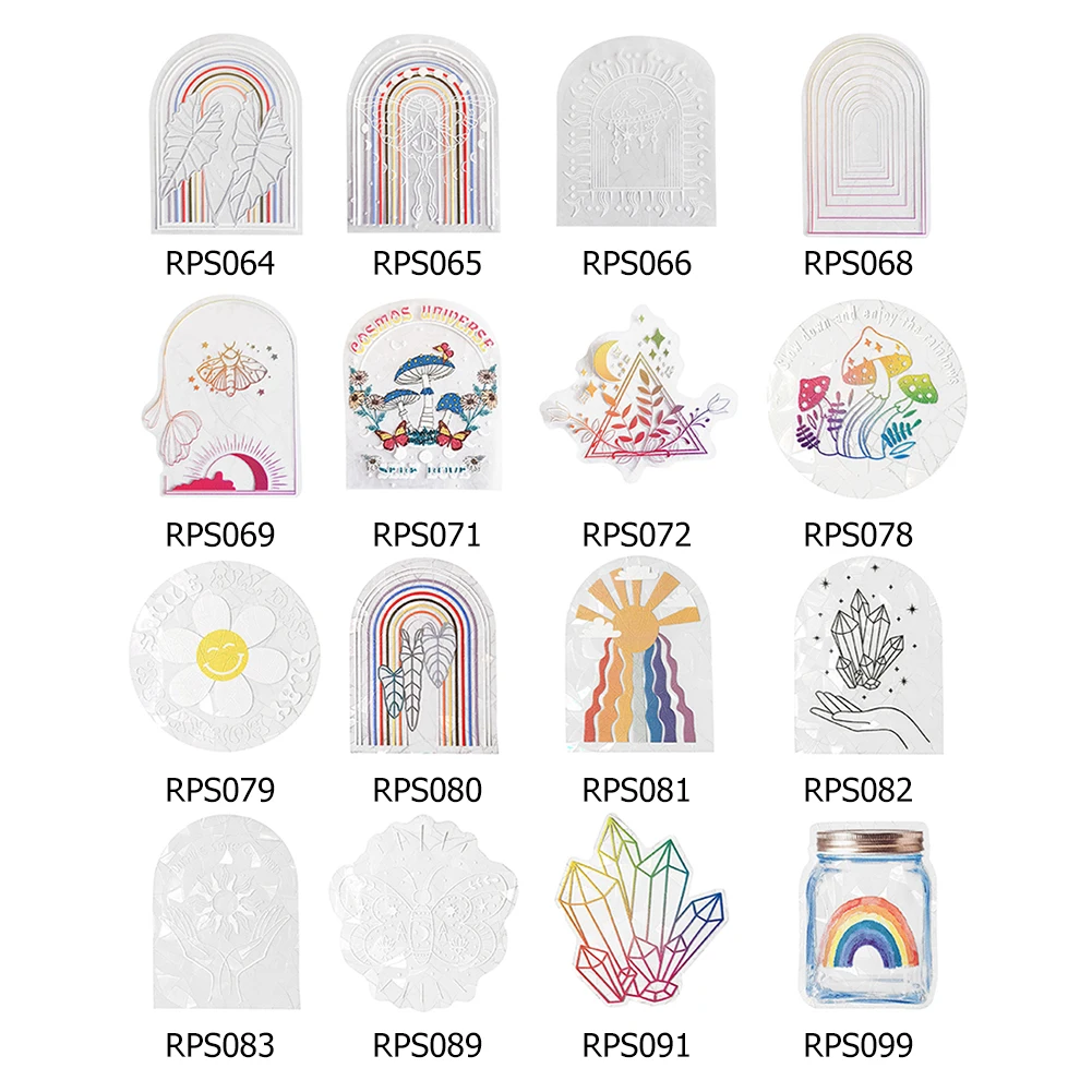 PVC Film Decal Cute Rainbow Light Catcher Sticker Window Decoration Prisms for Home Bedroom Living Room Ornament