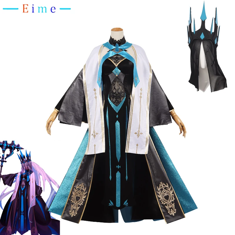 게임 FGO 겨울 여왕 모건 르 페이 코스프레 의상 크라운 할로윈 카니발 유니폼과 멋진 파티 드레스 맞춤 제작