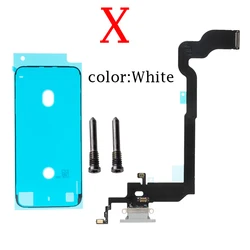 Premium USB Port Charger Dock Connector Mic Charging Flex Cable (X White)