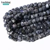A+ Natural Larvikite Black Labradorite 6.5-7mm Square Faceted Silver Flash Beads for DIY Jewelry, Protection Stone Crafts 3