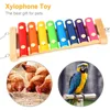 Bird Chicken Xylophone Toy Wooden Suspensible Bird Cage Accessories Musical Toy with 8 Keys for Chicken Bird Parrot Macaw Hens 2