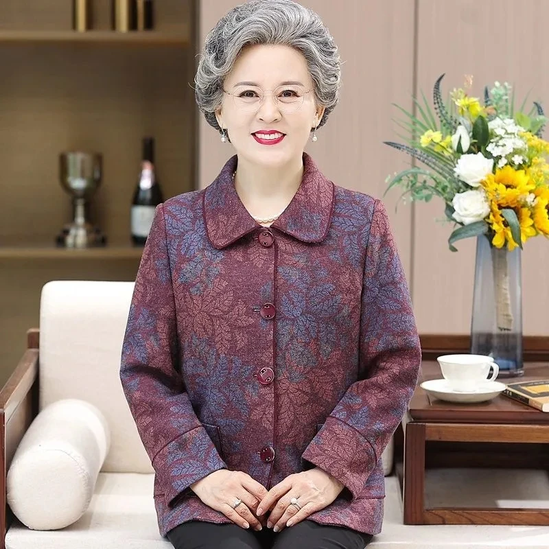 

Повседневный жакет в стиле бабушки, комплект из двух предметов, женская верхняя одежда больших размеров 5XL, короткий кардиган, пальто, женский брючный костюм на весну и осень