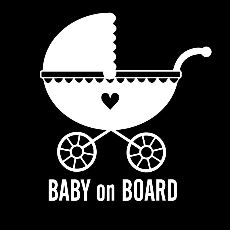 

Cute Baby Carriage Pattern High Quality Car Applique Personality Pvc Waterproof Car Window Applique Black/white, 16cm*15cm