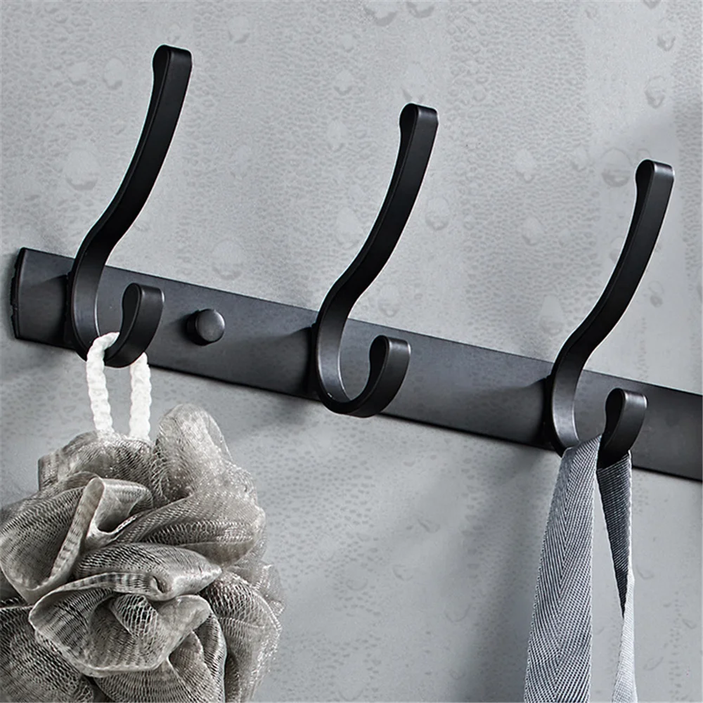 

Вешалка для одежды, черный крючок для полотенец, крючок для одежды, дверной настенный крючок для пальто для ванной, спальни, гостиной, кухни, Декор