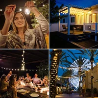 110 V/220 V String ไฟ LED G40 Festoon Fairy Patio Garland โคมไฟงานแต่งงาน Street Camping Garden Party ตกแต่งไฟ 6