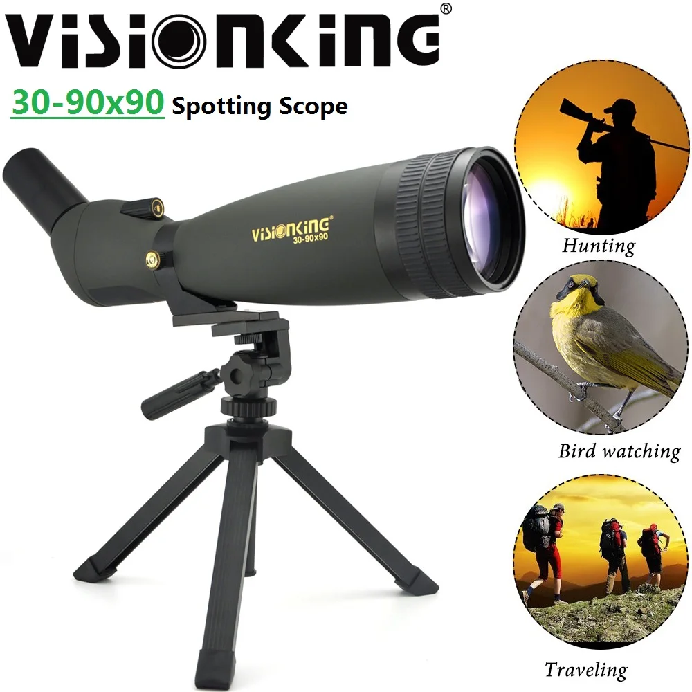 Visionking 30-90X90 Zoom Spotting Scope Hd Bak4 Grandangolare Fmc Telescopio Monoculare Impermeabile Outdoor Golf Caccia Birdwatching