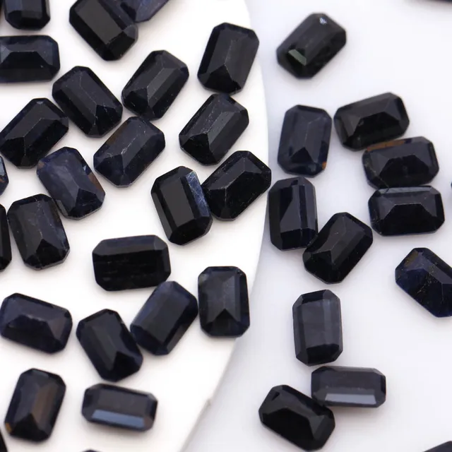 Myanmar Factory Price High Quality Natural Black Sapphire Gemstones for Jewelry Making