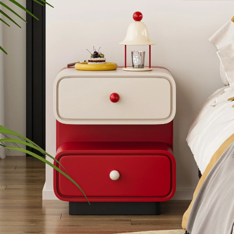 *Children's room rounded corner sugar cube solid wood bedside table