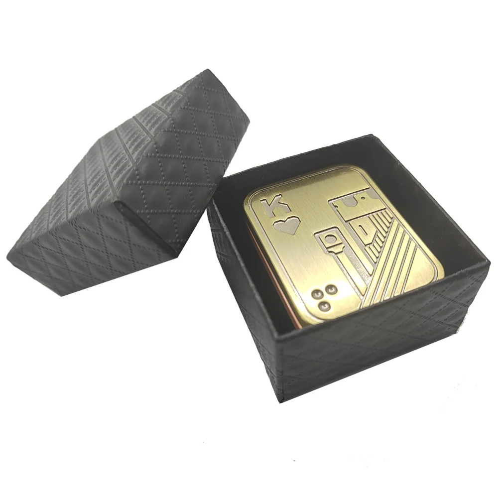 EDC Fingertip Metal Push Coin Poker Fidget Toys AK King Pop Coin Gyro Toy Stress Relief Hand Push Sound Pop Card  Anti Anxiety