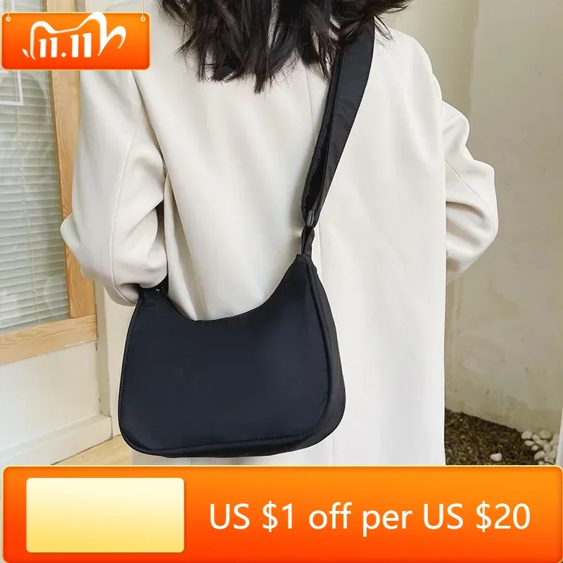 

Сумка на плечо Женская однотонная, дизайнерский саквояж для подмышек, изысканная Повседневная Сумочка с полумесяцем для отдыха, мешок для пельменей