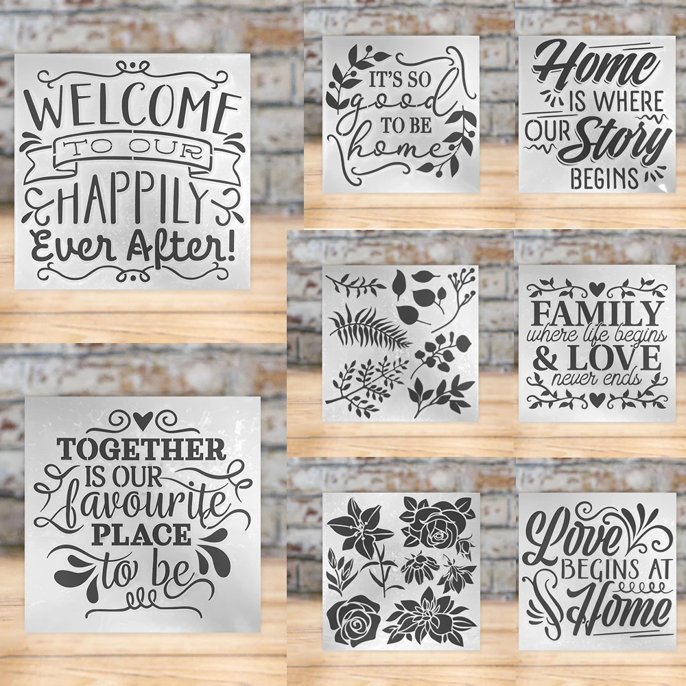 Scrapbooking Decor Life Begins & Love Never Ends Stencil Pattern Graffiti Drawing Tool Spray Painting Template Finestra Fai Da Te