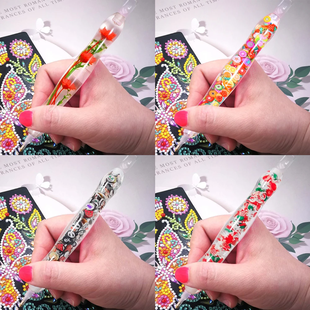 Handmade Resin 5D Diamond Painting Art Drill Pen Stylus Kit Tool Accessories and Diamond Paint Art Pen Tips Heads Placer and Wax