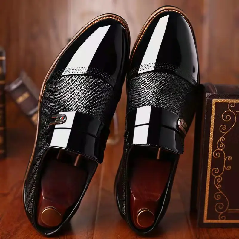 Leather shoes Wedding Business Dress Nightclubs Oxfords Breathable Working Lace Up Shoes New Fashion Mens Leather Shoes