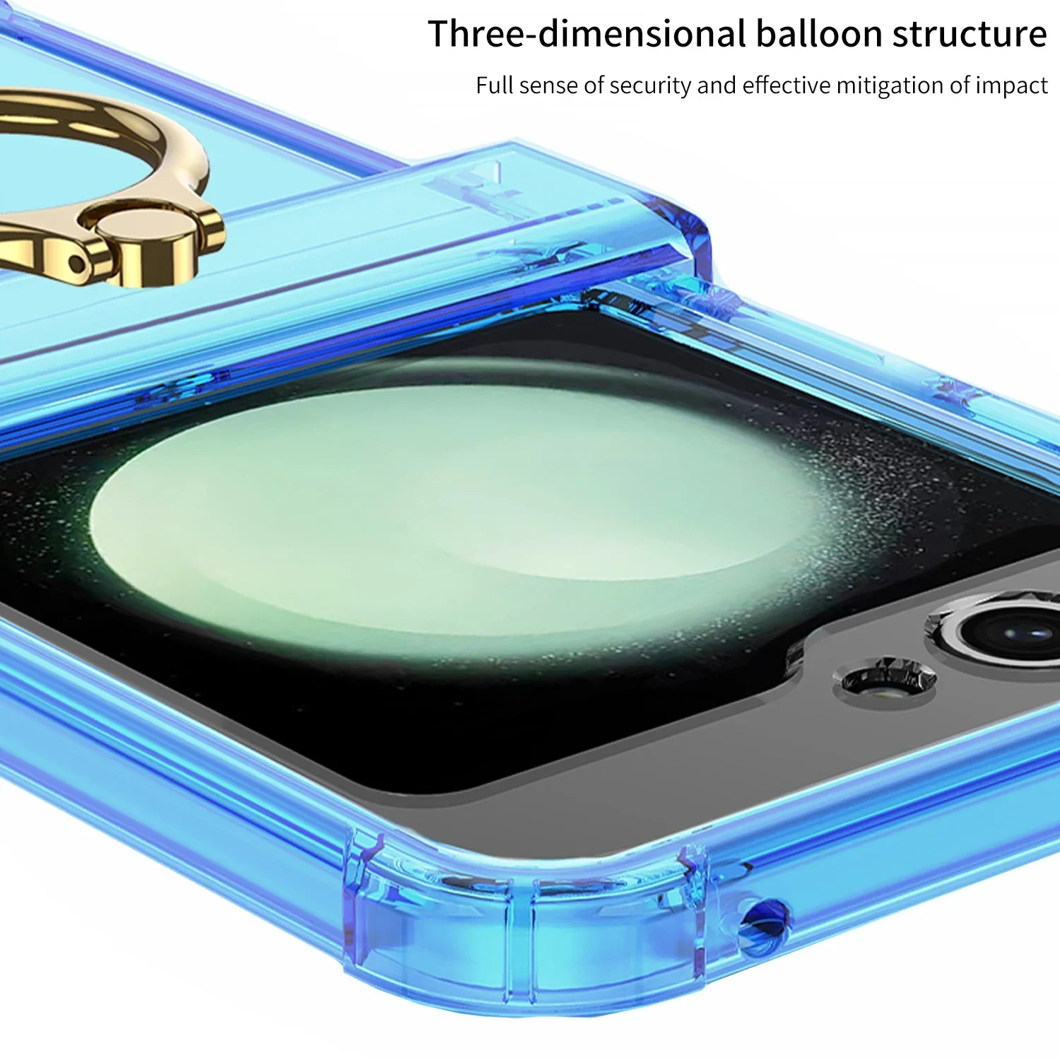 Colorful Transparent Foldable Ring Bracket Case with Shockproof Protection