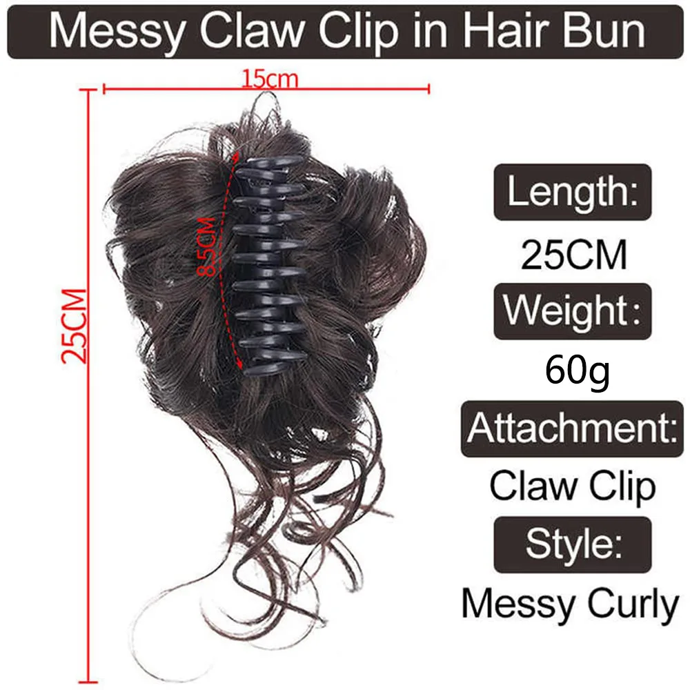 합성 곱슬 머리 롤빵 클로 Chignon 클립 헤어 롤빵 변태 가발 클립 헤어 익스텐션 Scrunchy Natural For Hairpiece Women