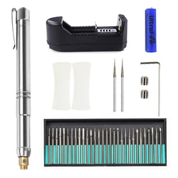 Cordless 3.7V Rechargeable Engraving and Drilling Pen with Storage Box (Set 2)