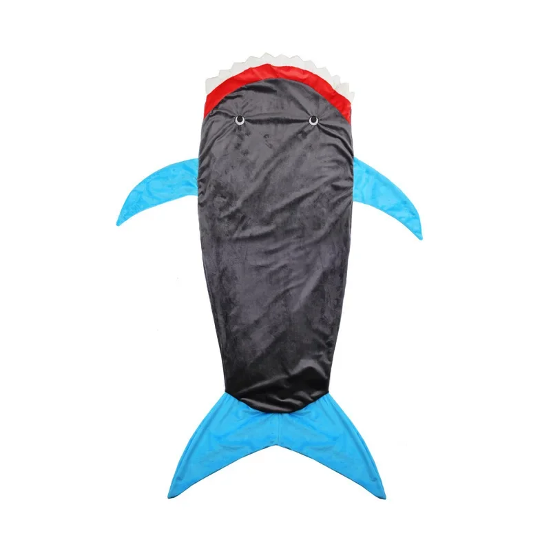 Warm Coral Fleece Cocoon Style Sleep Bag for Boys And Girls Baby Fish Tail Design Four Season Children's Clothing Ins Style