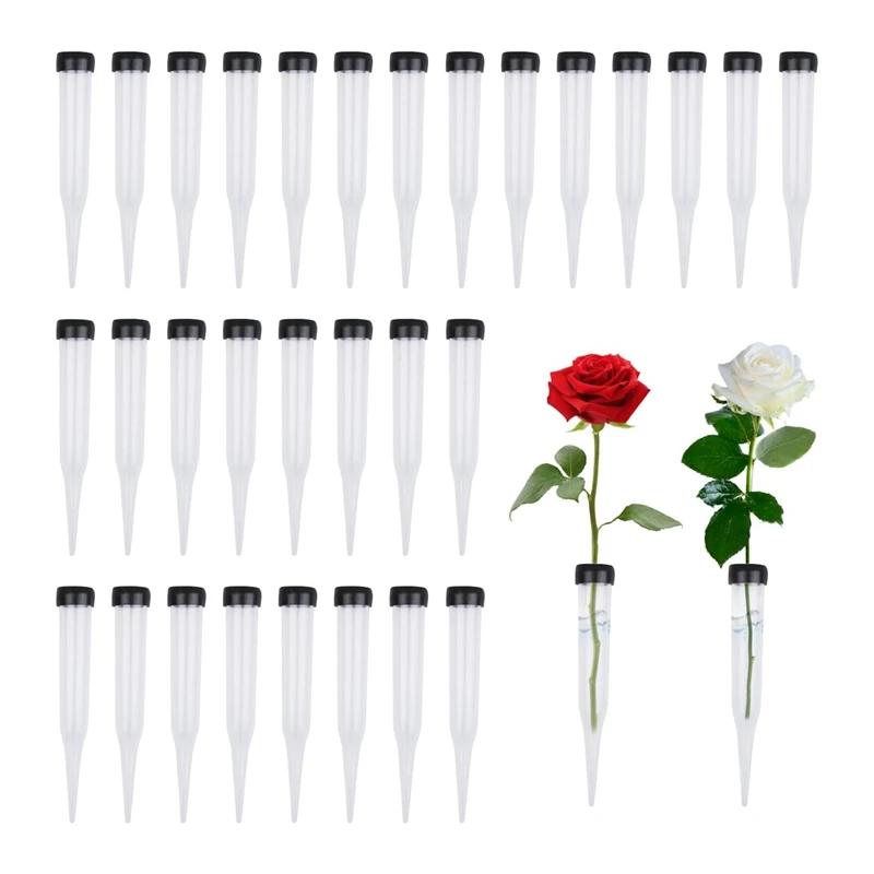 Pack Of 50 Plastic Flower Tubes Transparent Water Tube For Flowers,  Reusable Flowers, Water Tubes - AliExpress