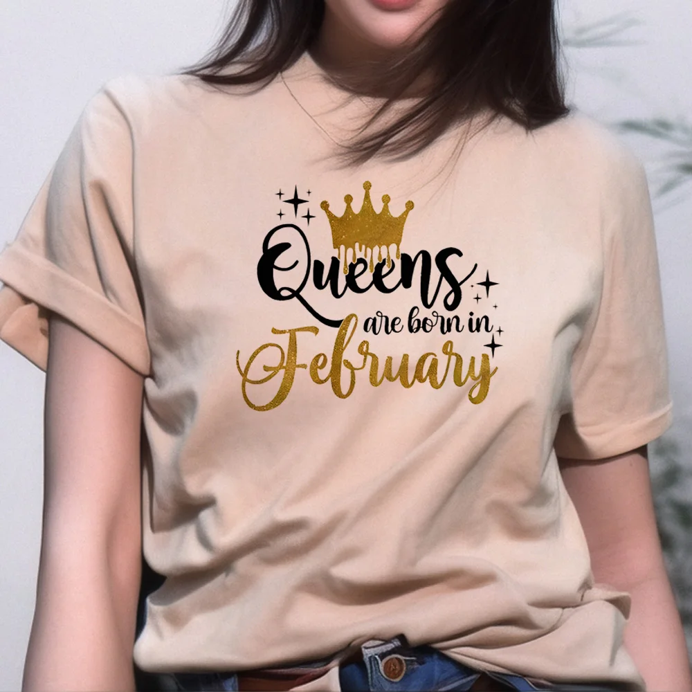 

Golden Crown Queen Are Born in January to December top women harajuku streetwear funny top girl 2000s funny anime clothing