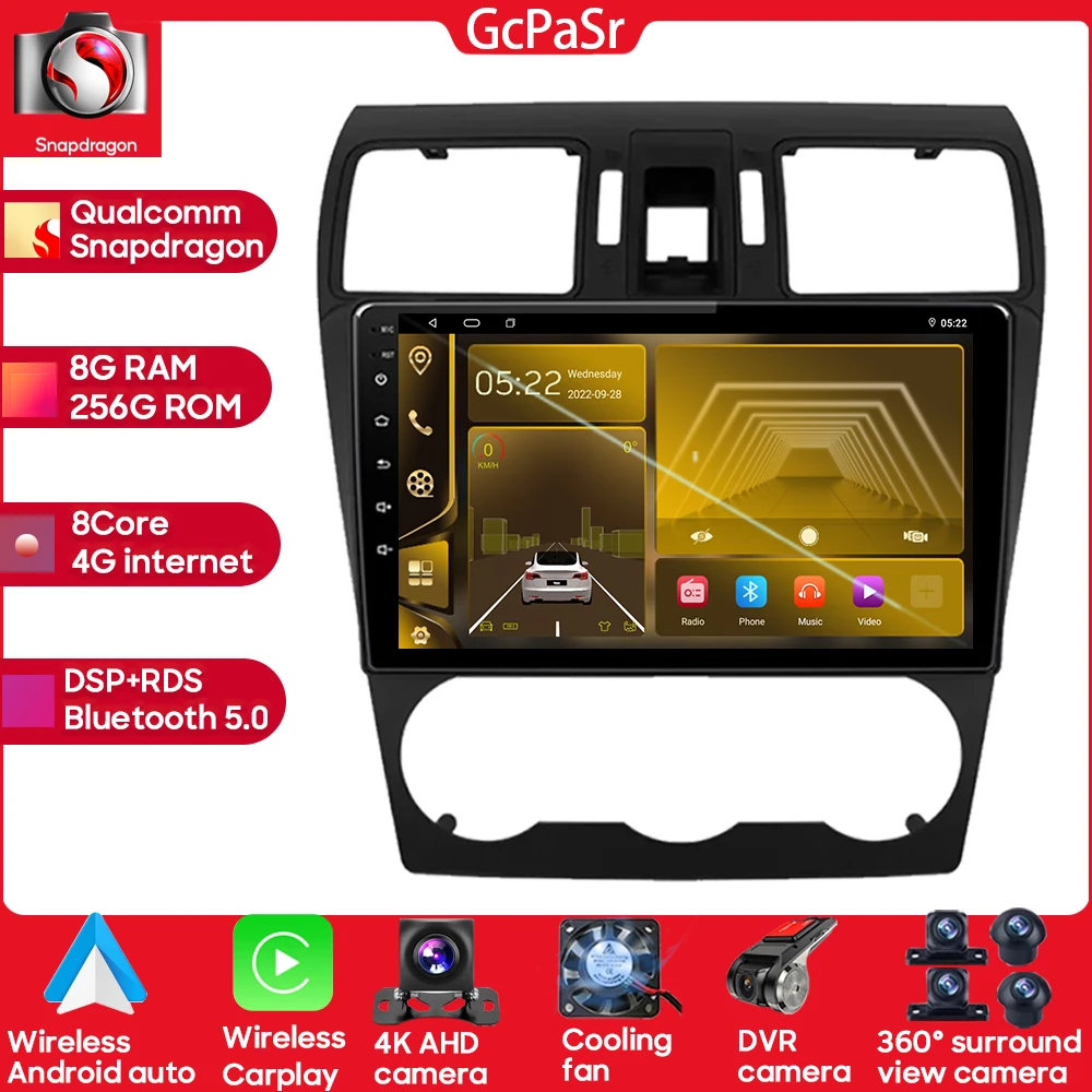 

Touch Screen Car Radio Player Qualcomm Snapdragon 8 Core Android 13 For Subaru Forester XV WRX 2012- 2015 For Impreza Bluetooth