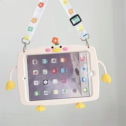 Children's Shockproof Silicone Cartoon Chicken Tablet Cover for OPPO Pad Air 10.36 (With Strap)