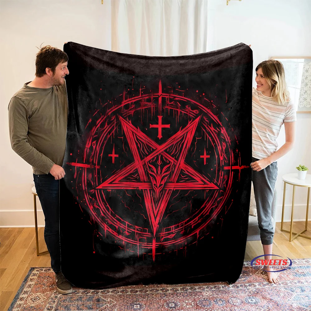 Pentacle Symbol Goat Head Soft Flannel Blanket for Bed Bedroom Sofa Picnic,Warm Throw Blanket for Cover Outdoor Leisure Nap,Gift 5