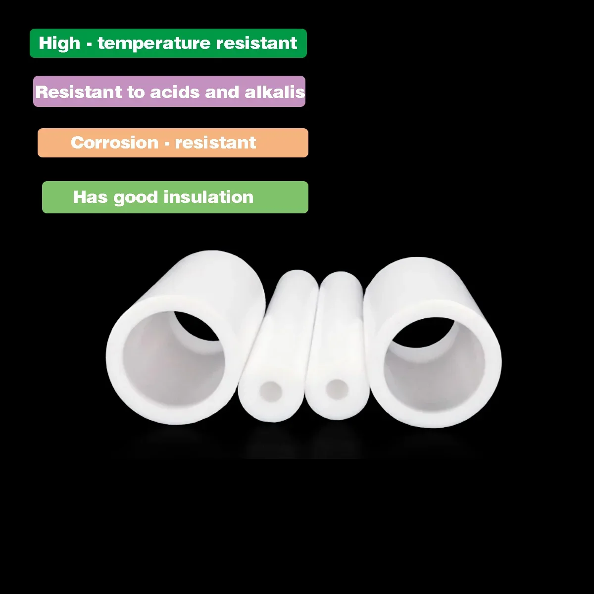 1 Stück weißes PTFE-Rohr, Polytetrafluorethylen-Hohlstab, Innendurchmesser 5–20 mm, Außendurchmesser 10–25 mm, ungiftig – Detail 2