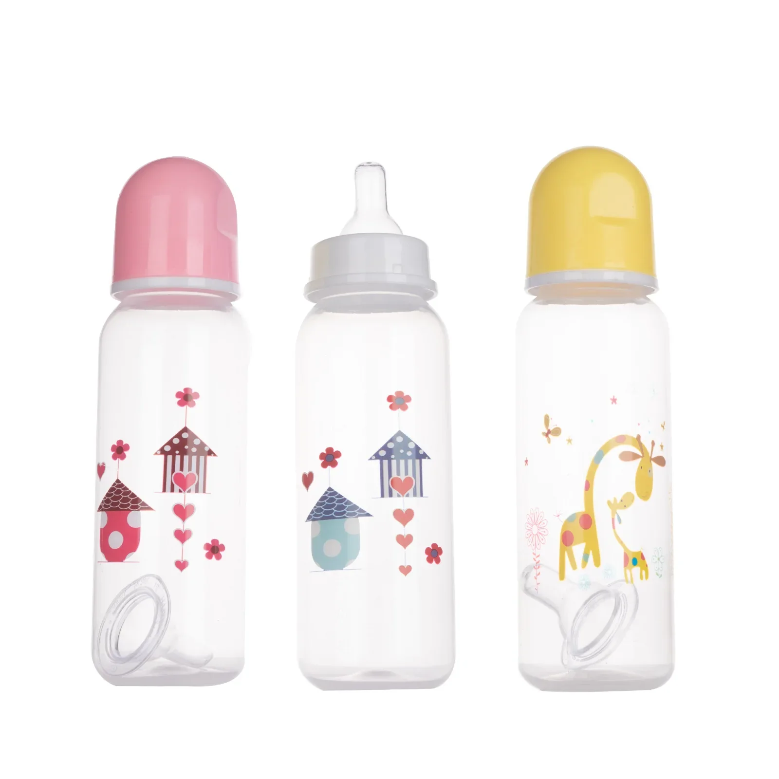 250mL Feeding Bottle Cute Kawaii Cartoon Food Storage Cup Baby Safe PP Material for Newborn Toddlers Infant Accessories