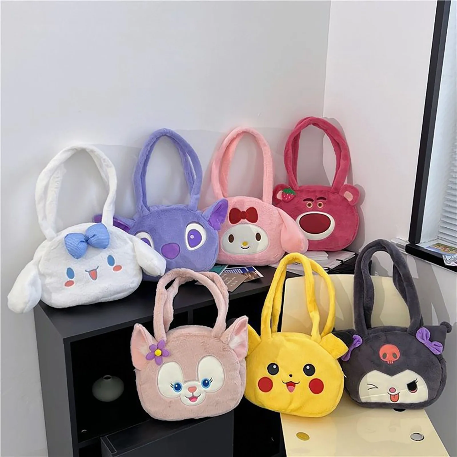 

Sanrio плюшевая сумка Kawaii Hello Kitty Kuromi Melody мультфильм аниме Портативная сумка через плечо косметическая сумка для хранения женщин девушек Подарок