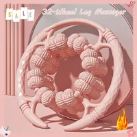 32-Wheel Circular Leg Massager 360° Full-Coverage Leg Massage Rollers Leg and Calf Muscle Toning Tool for Slimming and Shaping