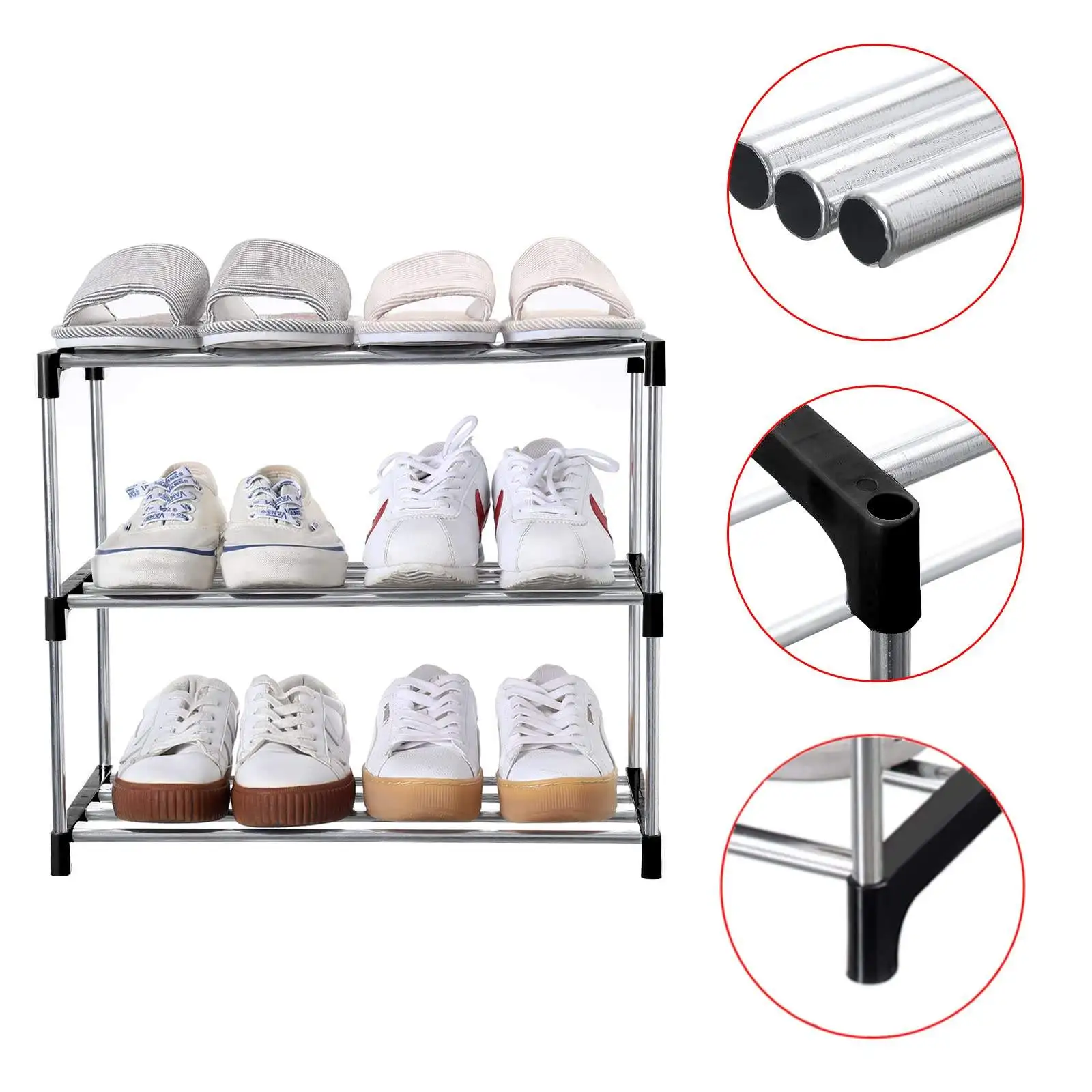 3F Shoe Rack Multi Layered Space Saving Freely Combined Modernity Minimalism Shoe Rack Dormitory Door Entryway Home Supplies 3
