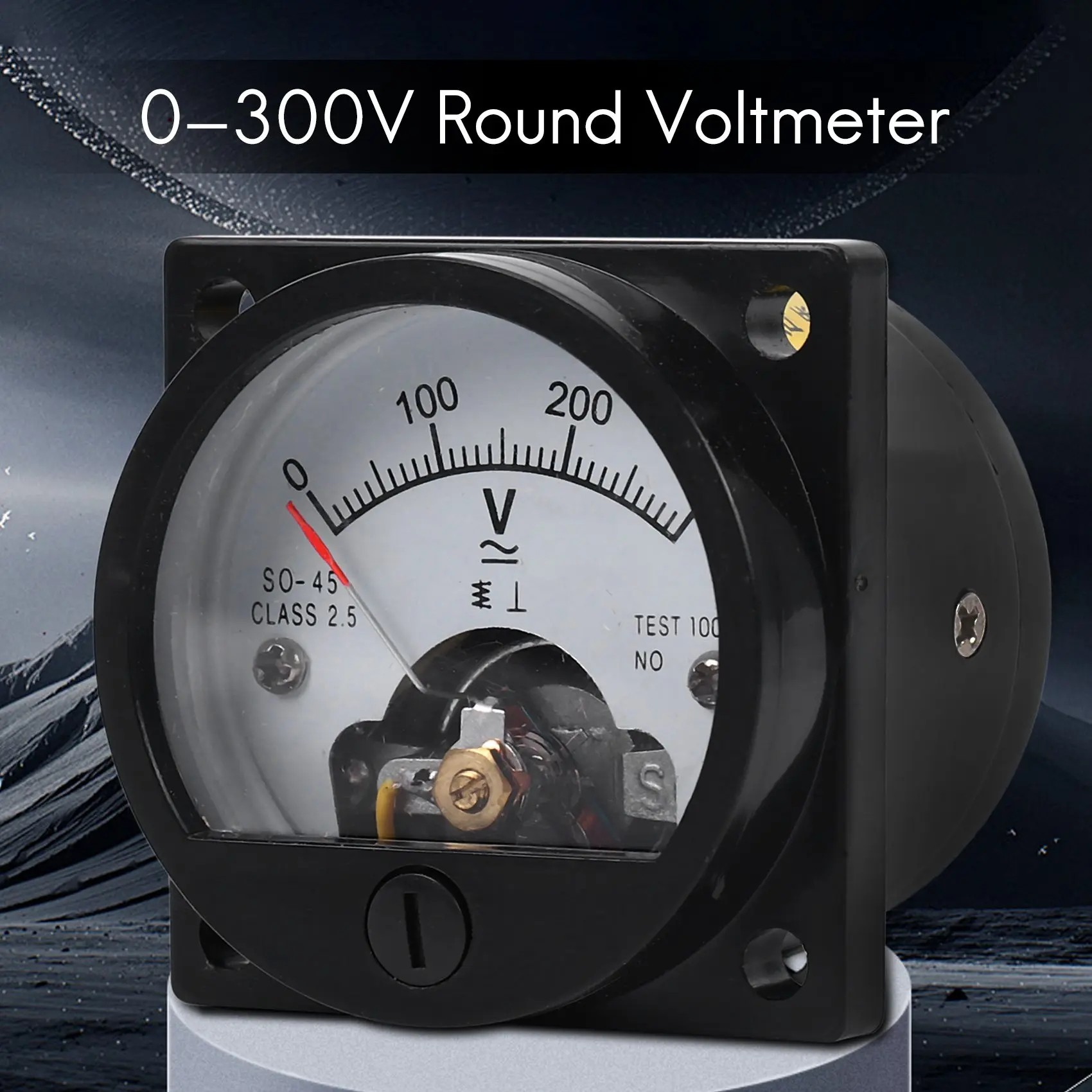 

AC 0-300V Round Analog Dial Panel Meter Voltmeter Gauge Black