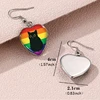 2024 New Pride Cat Paw Dangle Earring Heart Shaped Earrings Handmade Glass Dome Jewelry 5