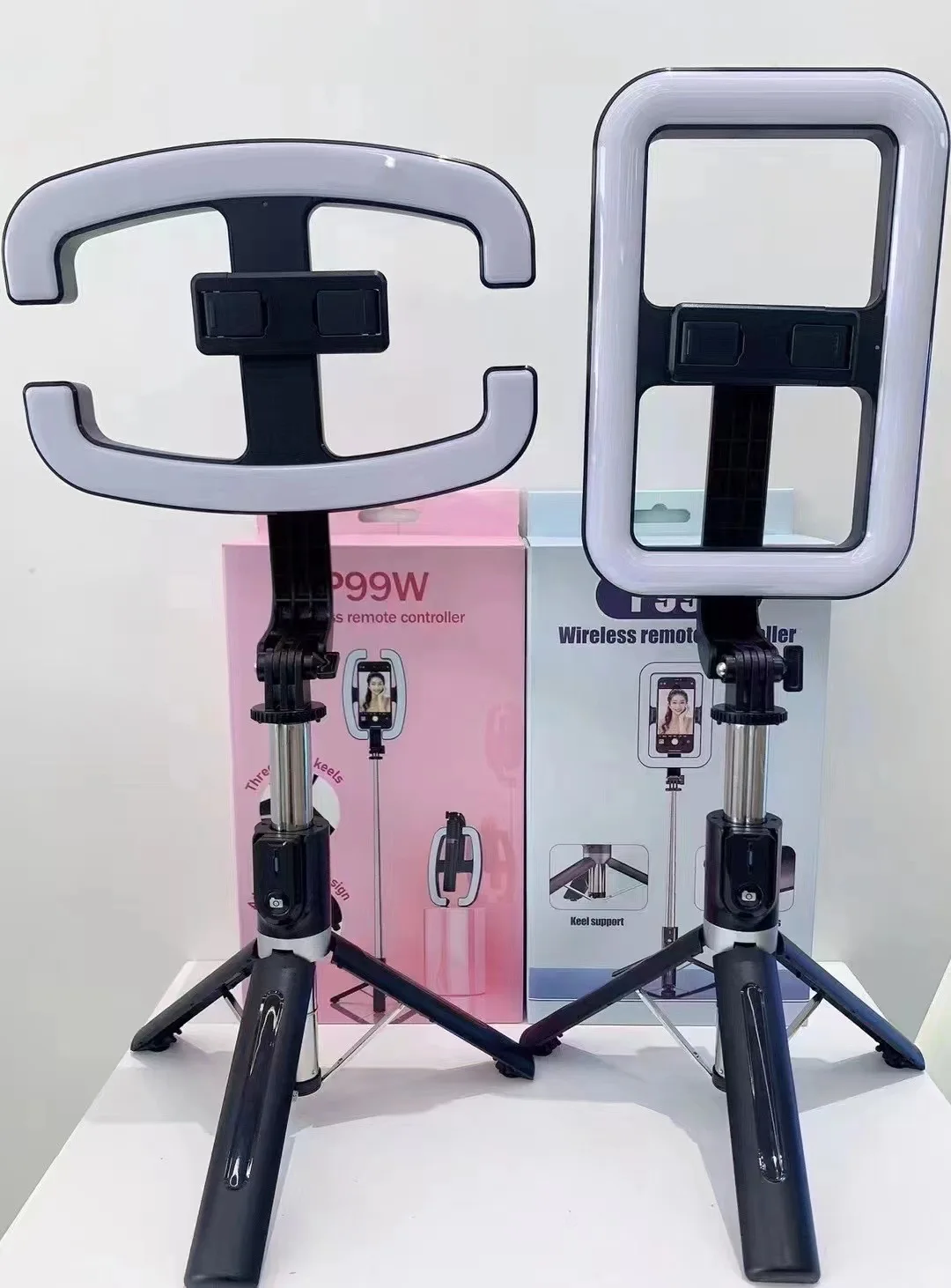 P99W/P99X 360 Rotation Selfie Stick Tripod LED Selfie Light
