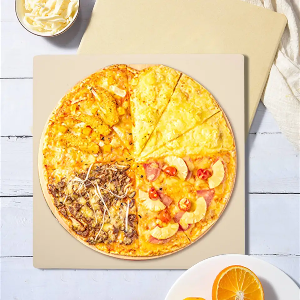 Pizza Stone for Cooking Baking Grilling Extra Thick Pizza Tools for Oven and Bbq Grill Bakeware Bread Tray Kitchen Bakin Rich