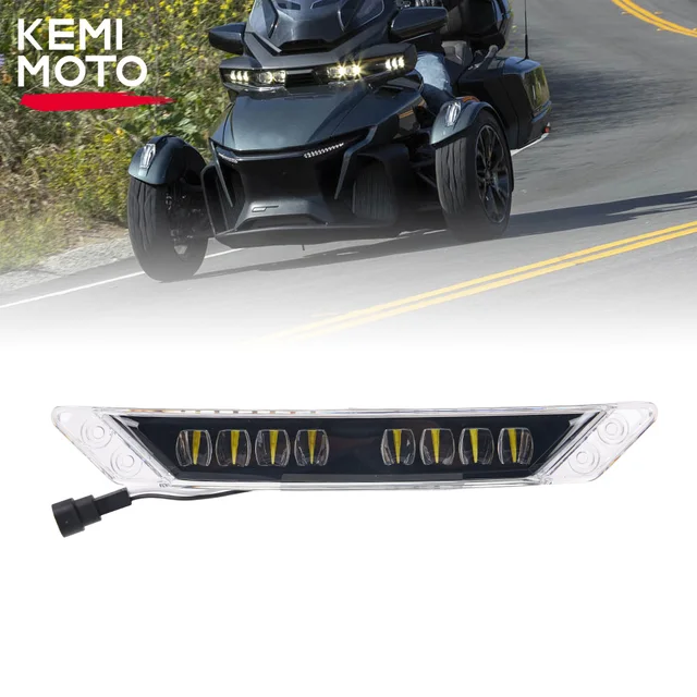 Enhance visibility and style with the 3-Wheel Vehicle Front LED Extras Auxiliary Driving Daytime Running Light for Can-Am Spyder RT