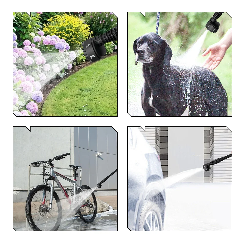 NEWBENY 200Bar 6 IN 1 Brushless High Pressure Car Washer Gun 2 Gears  Garden Cleaning Irrigation Tool For Makita 18V-21V Battery 6