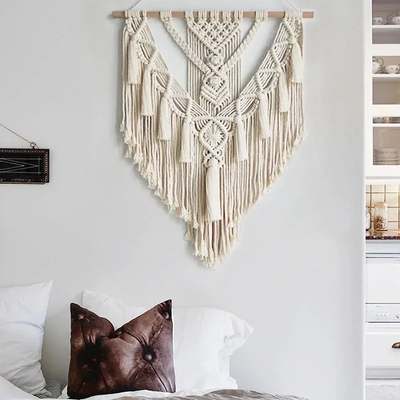 Arazzo Intrecciato, Arazzo Murale Intrecciato in Macramè Boho Foglia Piuma Fatto a Mano Ornamenti in Cotone Decorazioni per Appartamenti Arredamento | Leroy Merlin