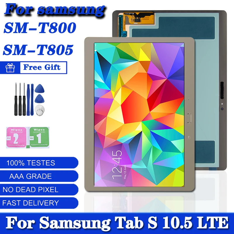 Conjunto do Digitador do Tela Táctil do Lcd Substituição da Exposição Samsung Tab s 105 Sm-t800 T805 T807 105