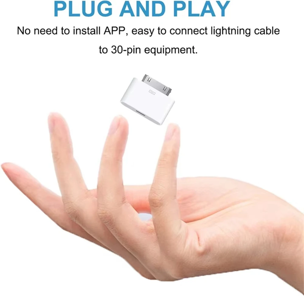 USB C 타입-C 8핀-30핀 어댑터, 아이폰 4 4S 아이패드 2 3 아이팟 터치용 충전 및 데이터 전송 변환 케이블