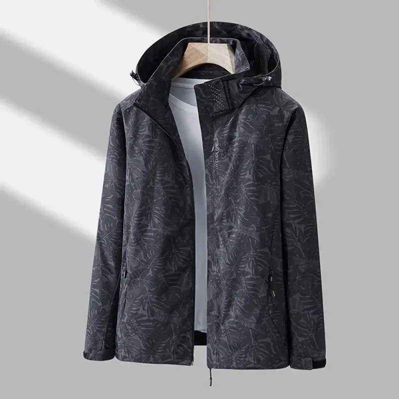 Waterproof Jacket Outdoor Camouflage Jacket Women Men Single Layer Windproof Waterproof Hooded Jacket Breathable Sport Running Mount Camping Suit