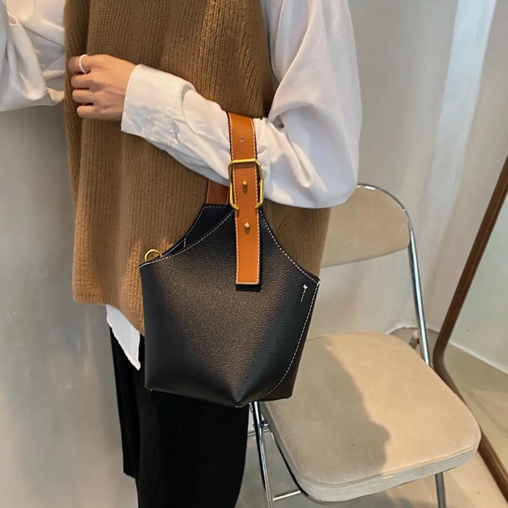 French Messenger Bag Women Crossbody Bag Mobile Phone Bag Bucket Bag Female Handbag PU Leather Handbag Shoulder Bag