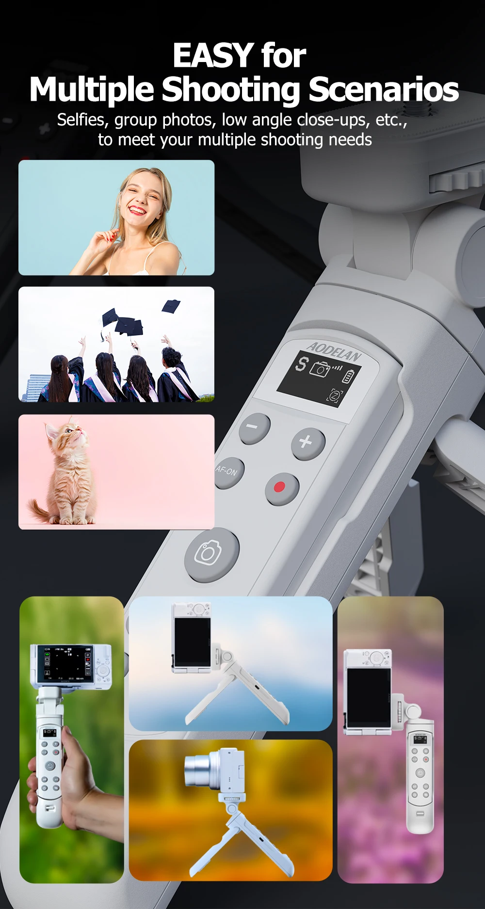 For Sony Camera Wireless Remote Control Rechargeable Shutter Release with OLED S