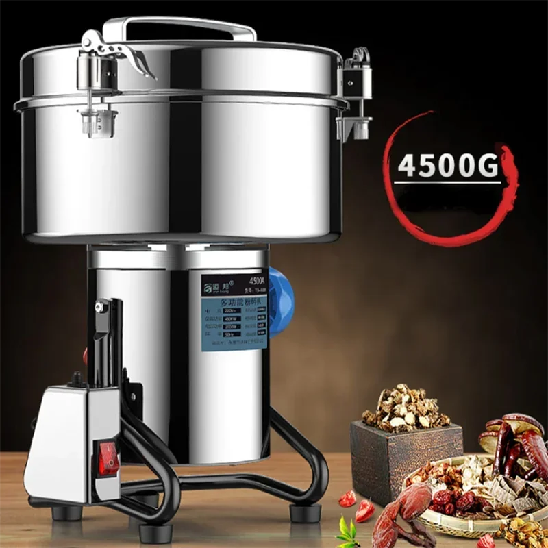 New 4500g Electric Food Grinder Grain Spice Coffee Bean Pulverizercom  Mercial Household Powder Machine grinder kitchen moisture proof stainless steel sealed tank storage coffee beans tea bean milk powder jar pot kitchen grains box