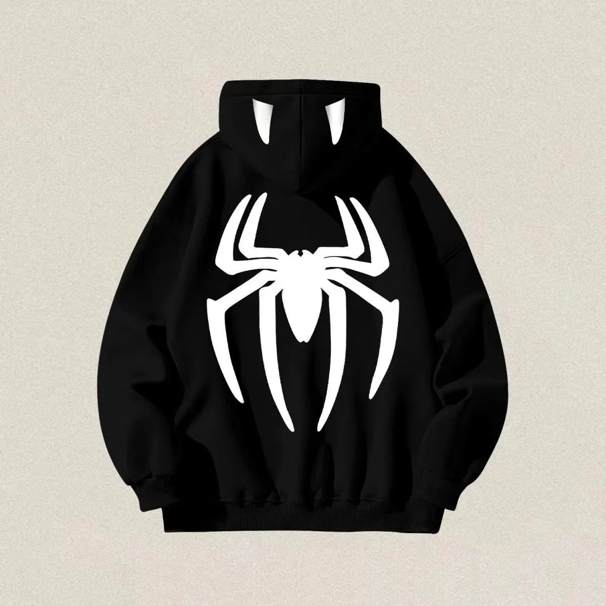 

Autumn/Winter New Men's Hoodies Street Fashion Spider Print Sweatshirt with Plush Hoodies for Men and Women Fun Loose Hoodies