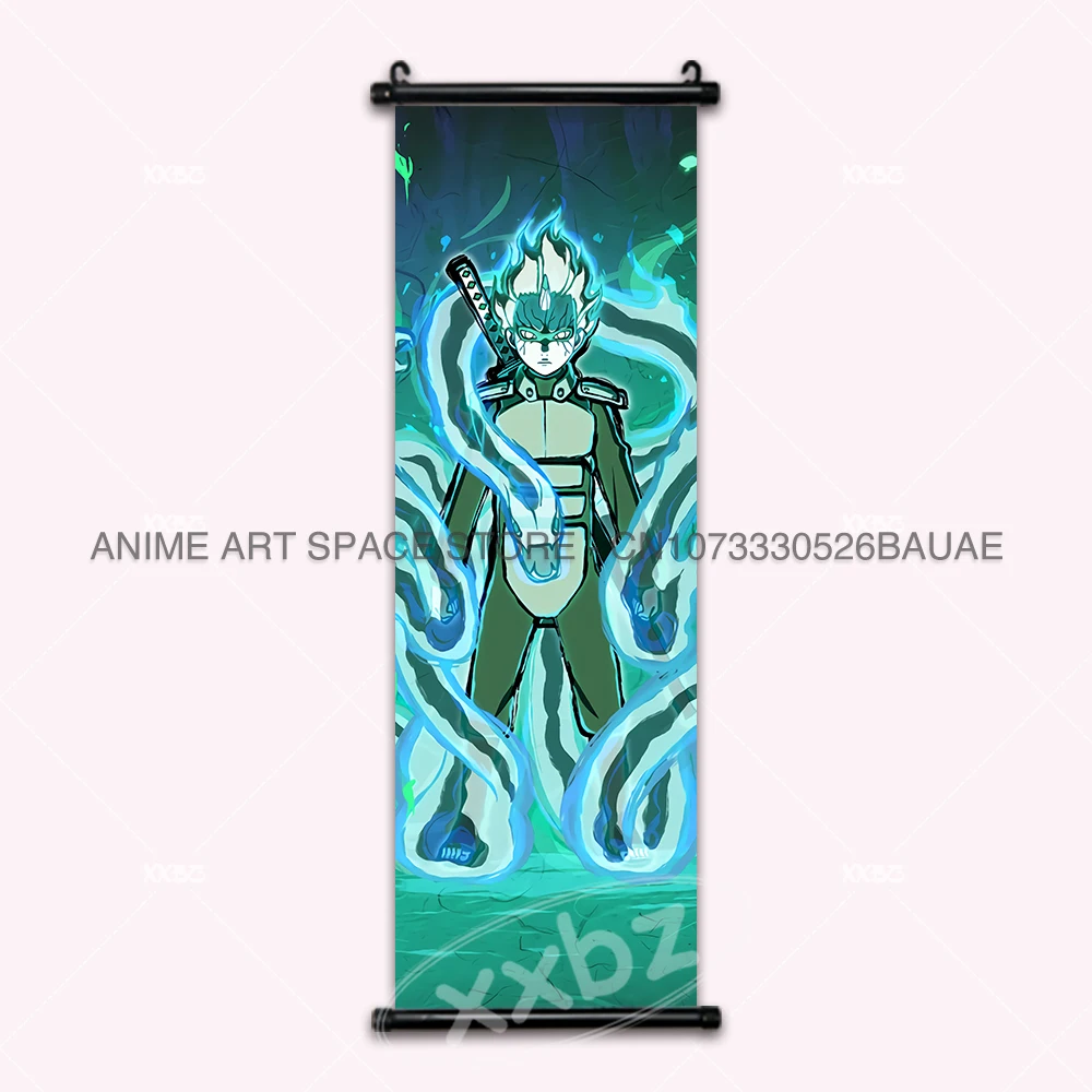 Naruto Anime Hanging Wall Art: Uchiha Sasuke & Jiraiya Scrolls Poster