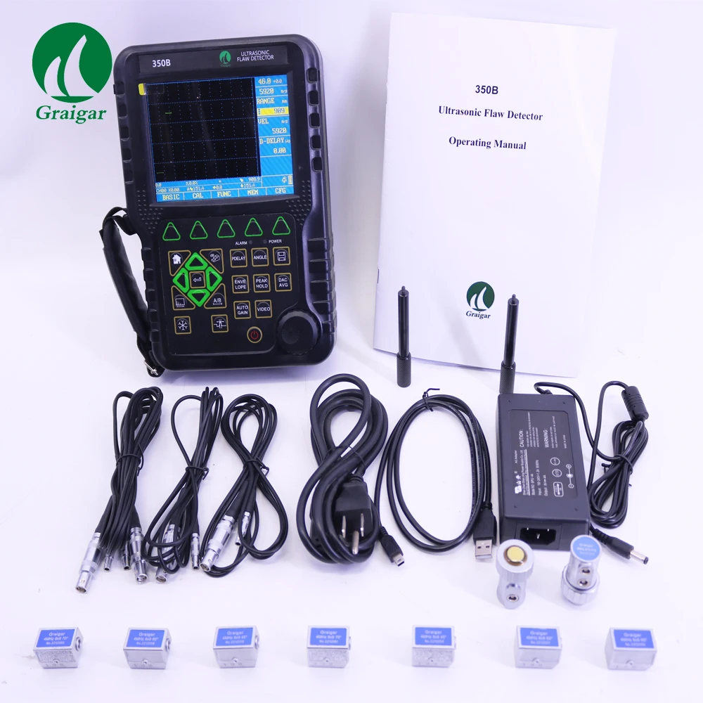 MFD350B MITECH Profession Flaw Detection Ultrasonic Testing Equipment With All Probes and Wires Color TFT