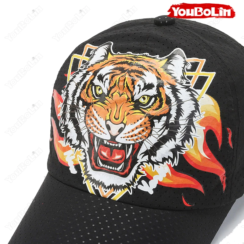 Tiger Print Baseball Cap Women Quick Dry Mesh Sun Hat Outdoor_voghion.com